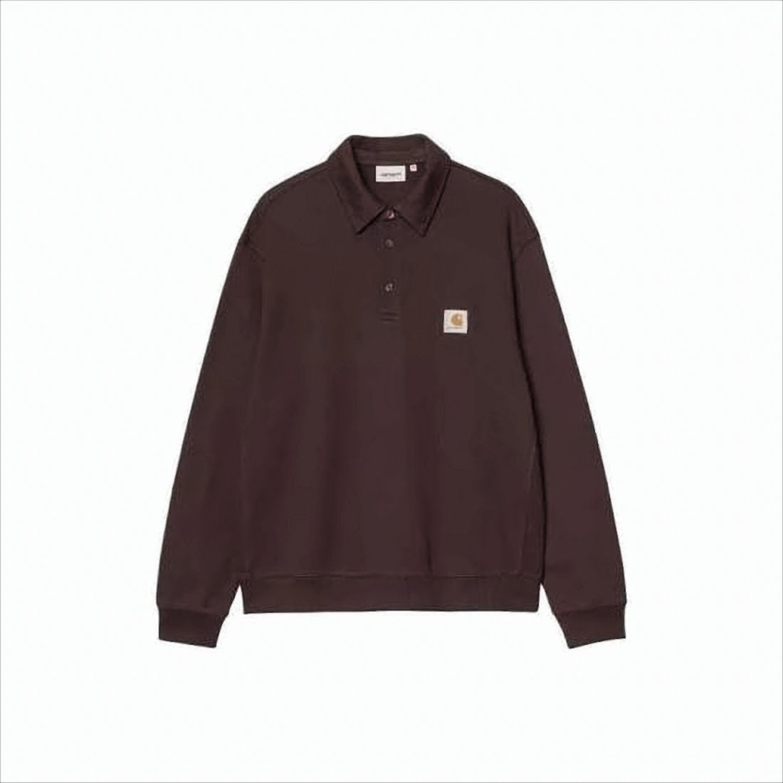 Long-Sleeve Polo Collar Sweatshirt with Classic Fit