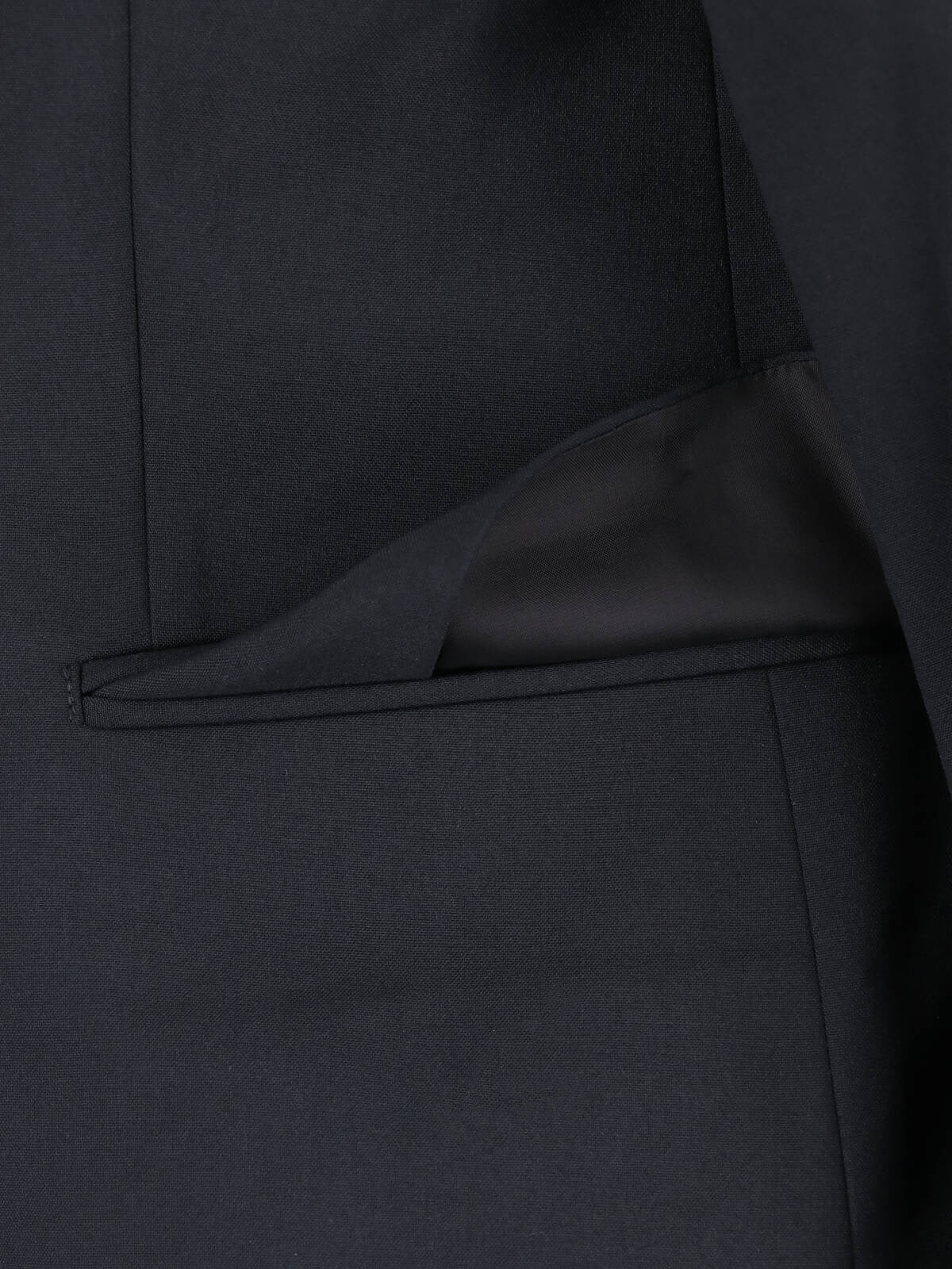Black Ruffled Trim Rounded Collar Jacket