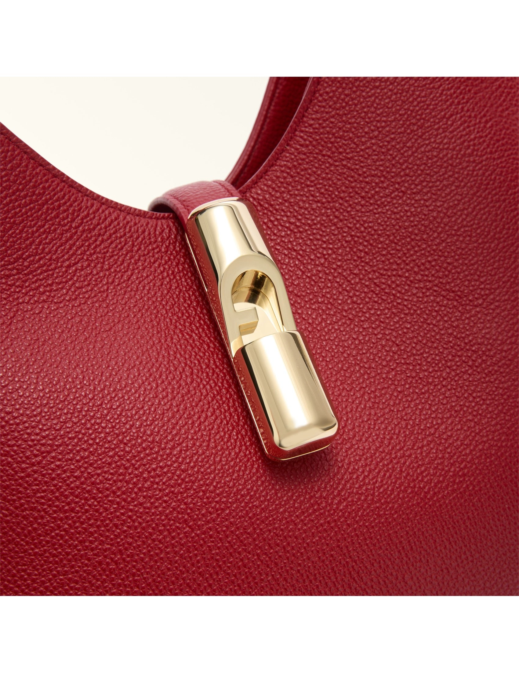 Red Leather Hobo Goccia S Bag