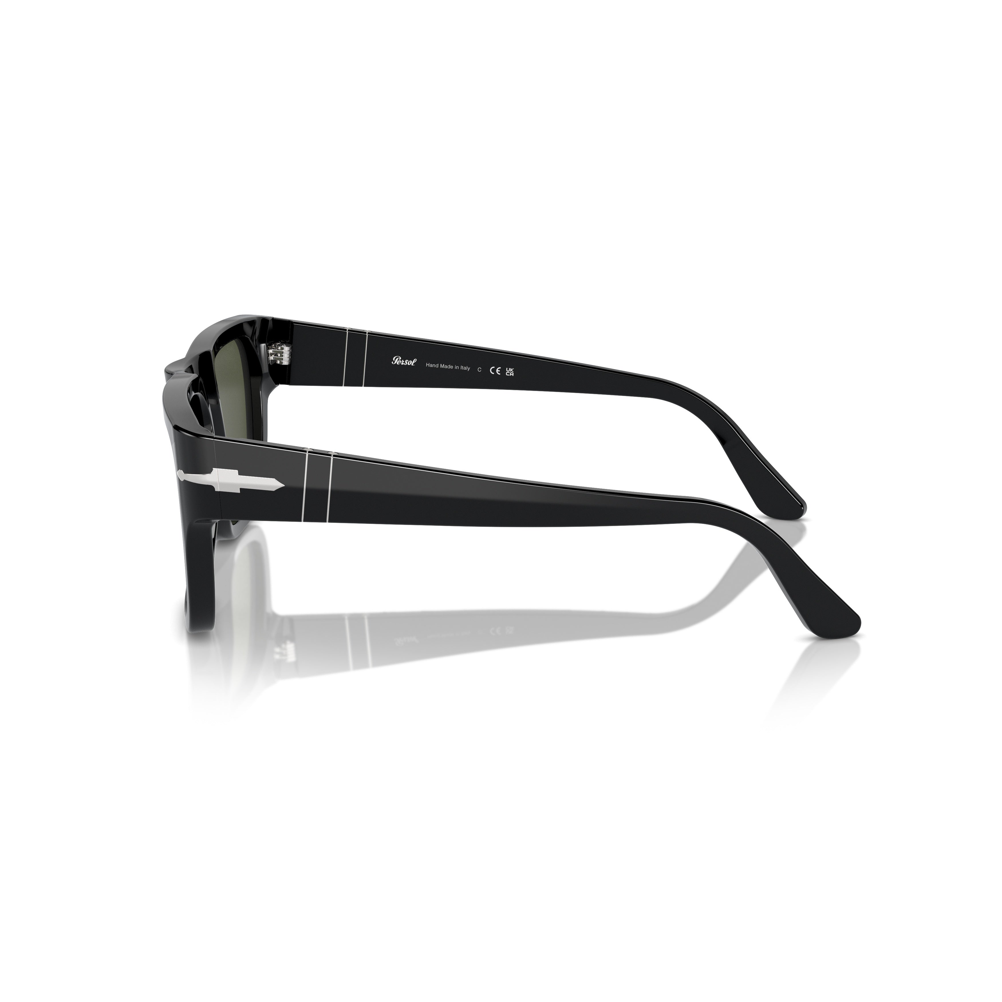 0po3348s Bold Rectangular Acetate Sunglasses with Silver Arrow Detail