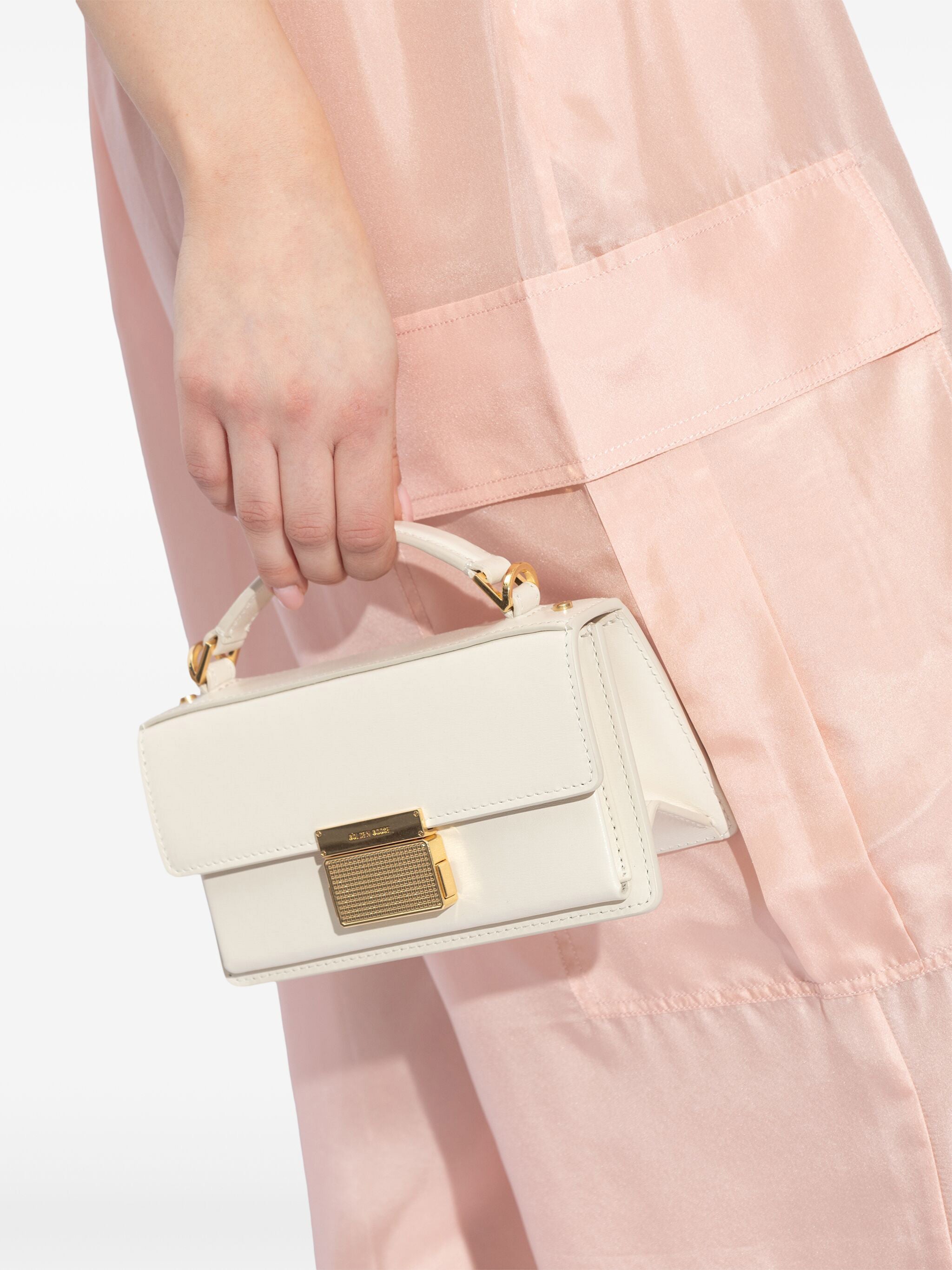 Venezia Small Structured Gold Clasp Handbag