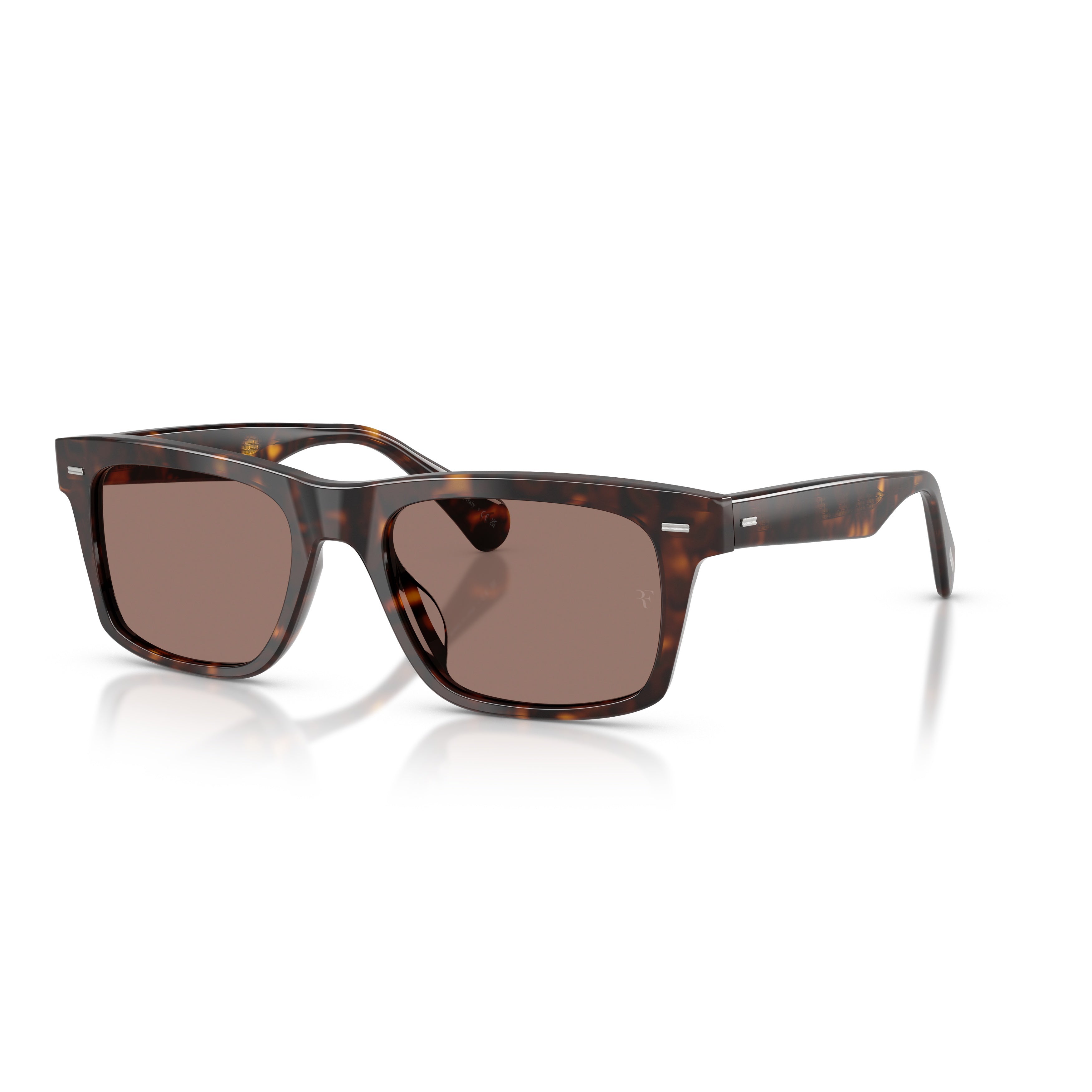 0ov5596su Rectangular Tortoiseshell Acetate Sunglasses with Metallic Accents