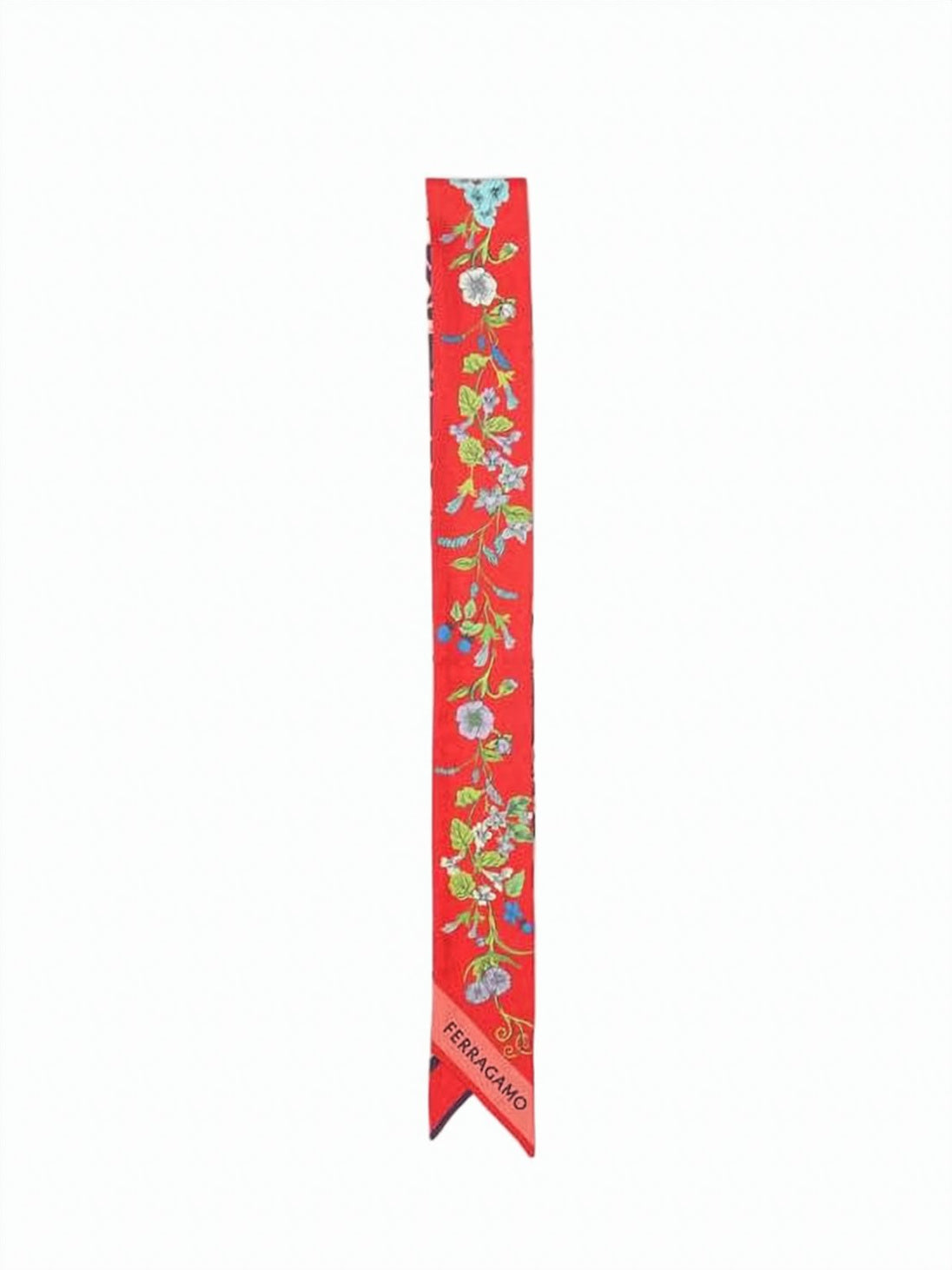 Long Silk Scarf with Floral Pattern