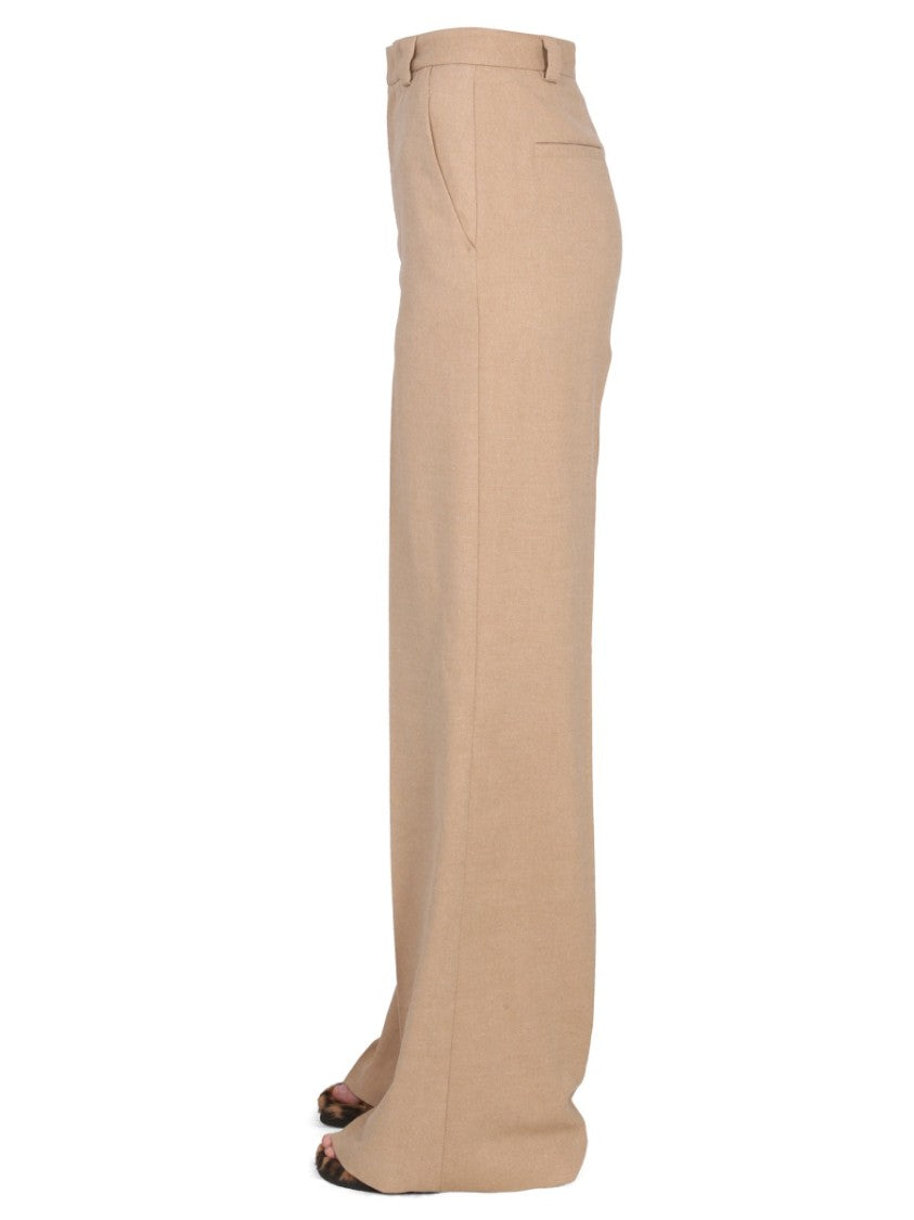 Wide-Leg Flared Pants With High Waistband