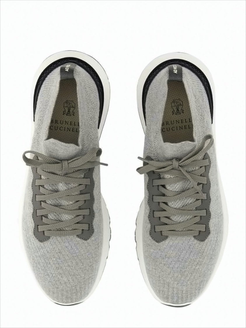 Knitted Cotton Low-Top Sneakers