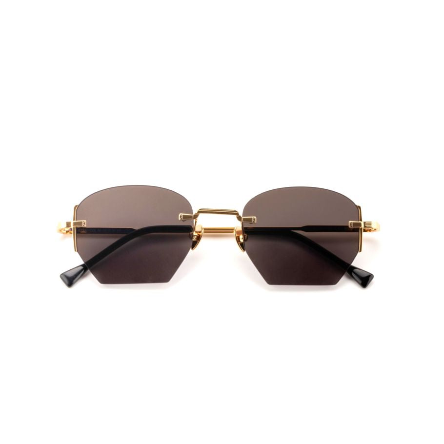 Ezra Geometric Rimless Sunglasses with Gold-Toned Frame