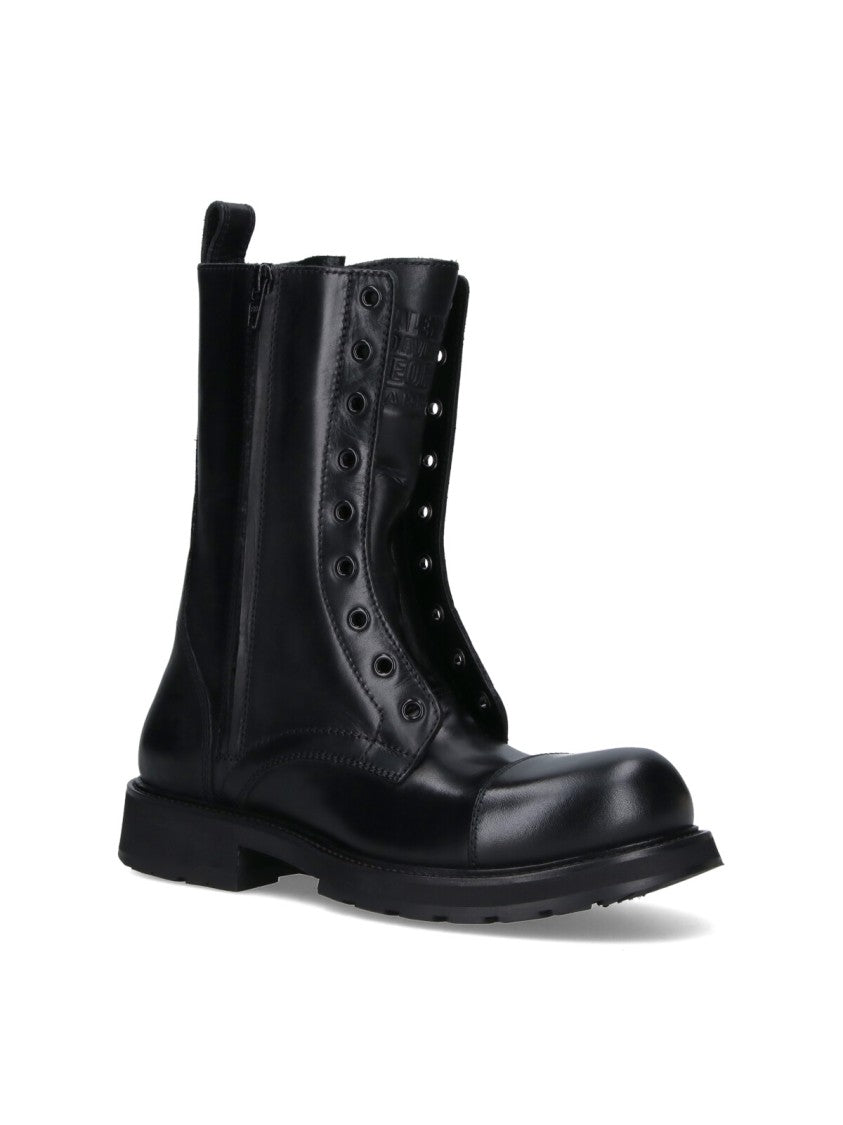Ankle-High Contemporary Black Boots With Sturdy Sole