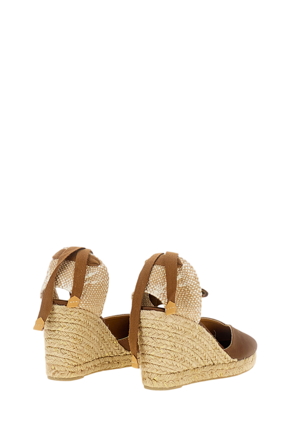 Brown Chiara Raffia Wedge Sandals