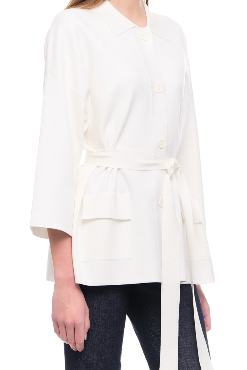 White Cardigan with Relaxed Fit