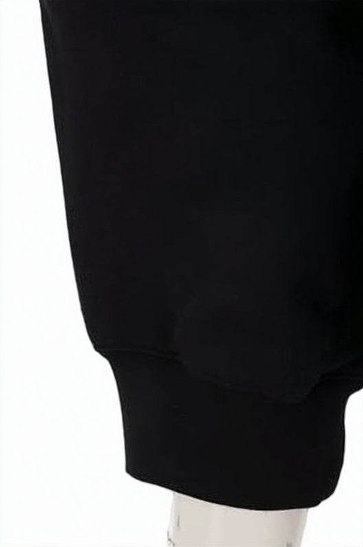 Relaxed Fit Black Hoodie with Drawstring Hood and Ribbed Cuffs