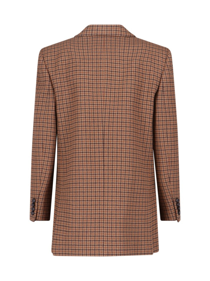 Tailored Double-Breasted Blazer – Brown