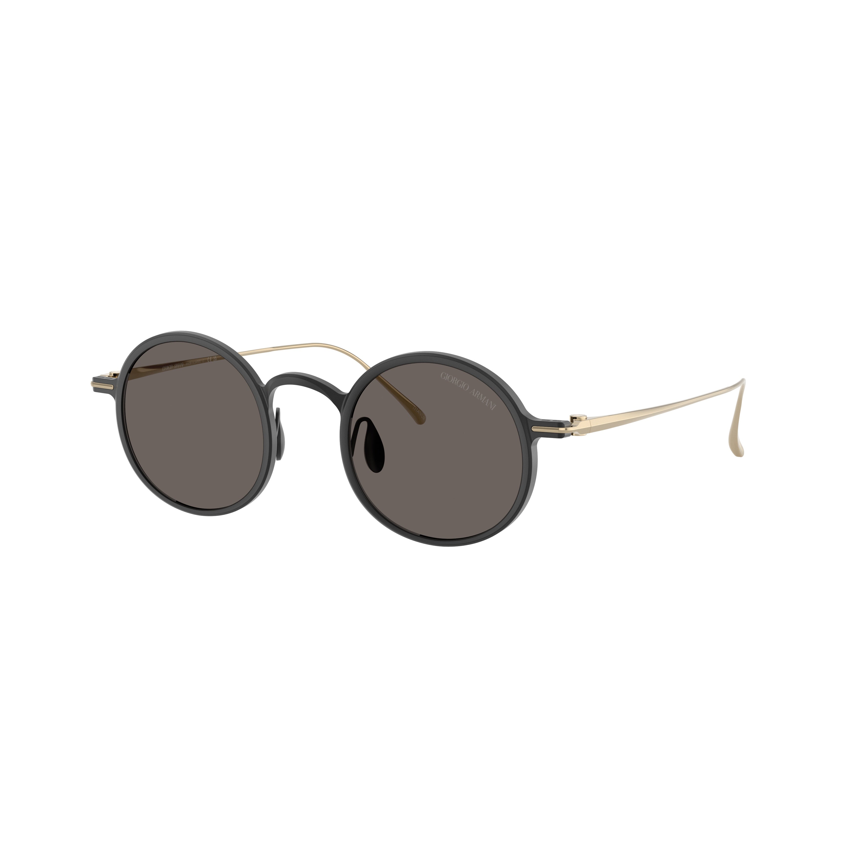 0ar6173t Round Lens Sunglasses with Elongated Gold Temples