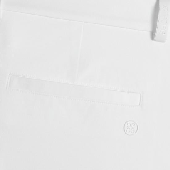 Minimalist Tailored White Shorts With Embossed Branding