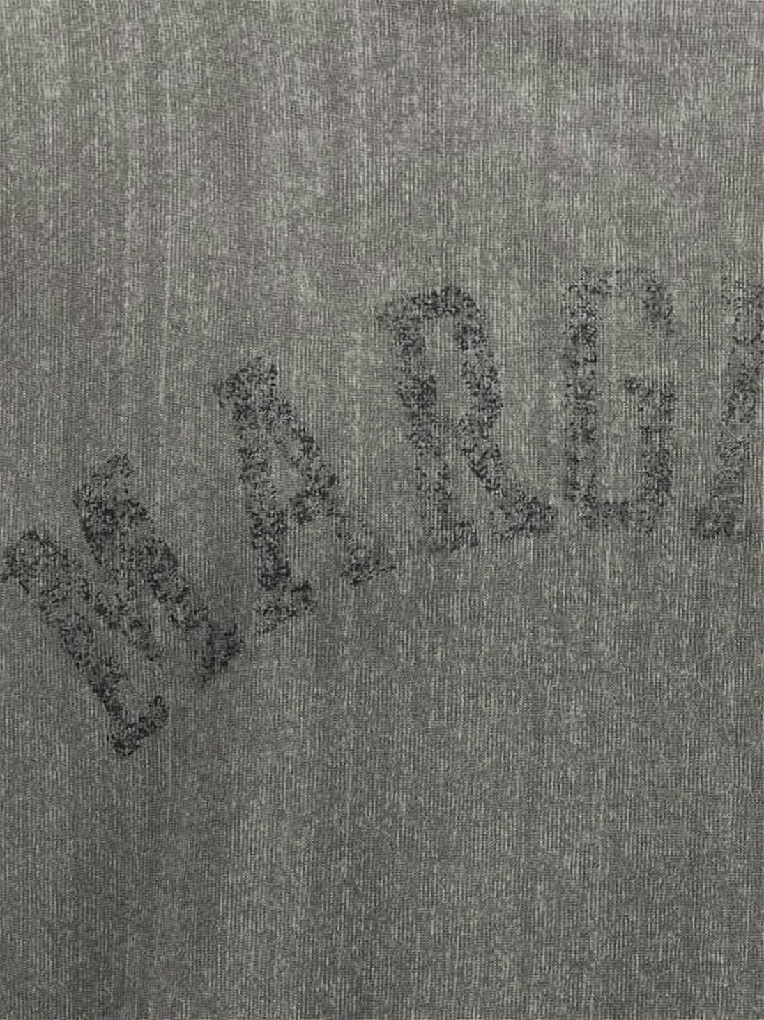Boxy-Fit Short-Sleeve T-Shirt with Distressed Text Detail