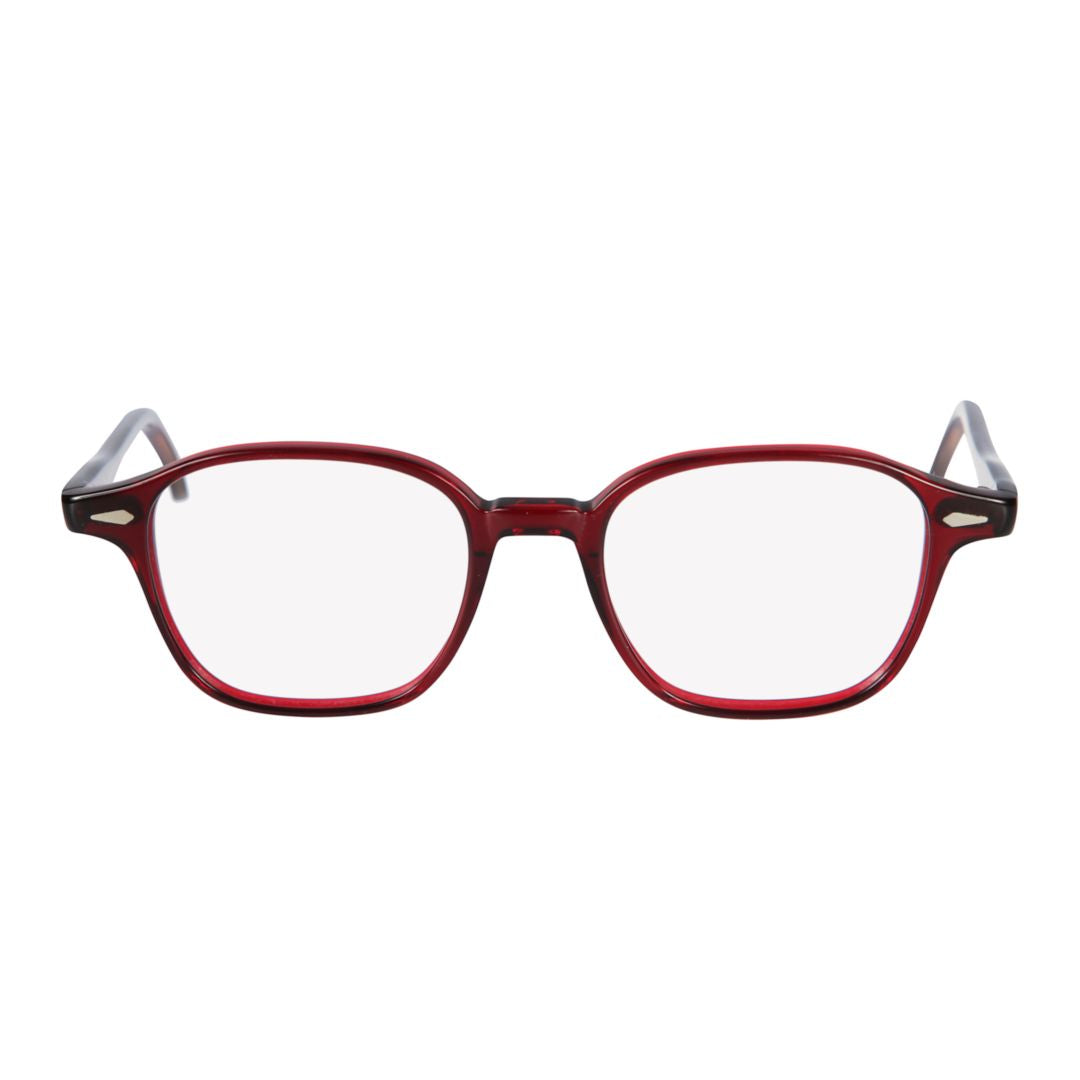 Quadro/N Translucent Deep Red Rectangular Frame Eyeglasses