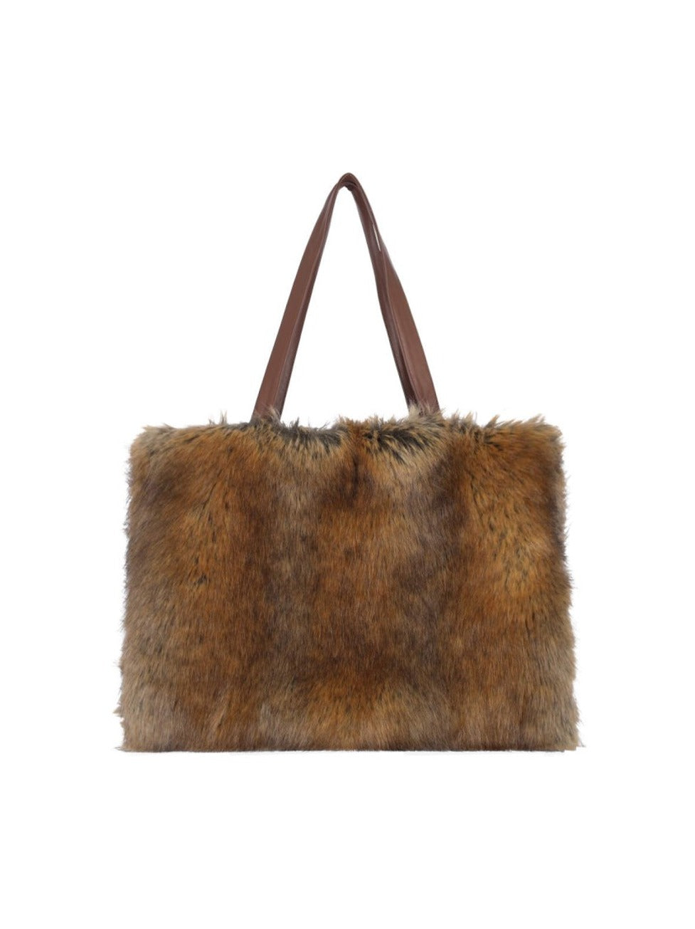 Faux Fur Tote Bag – Brown