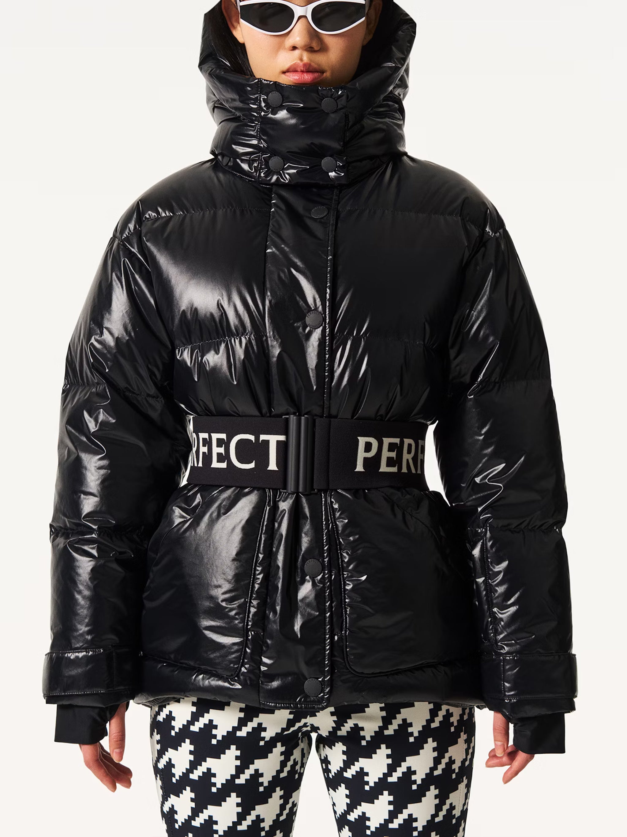 Black Cortina Ski Glossy Puffer Parka