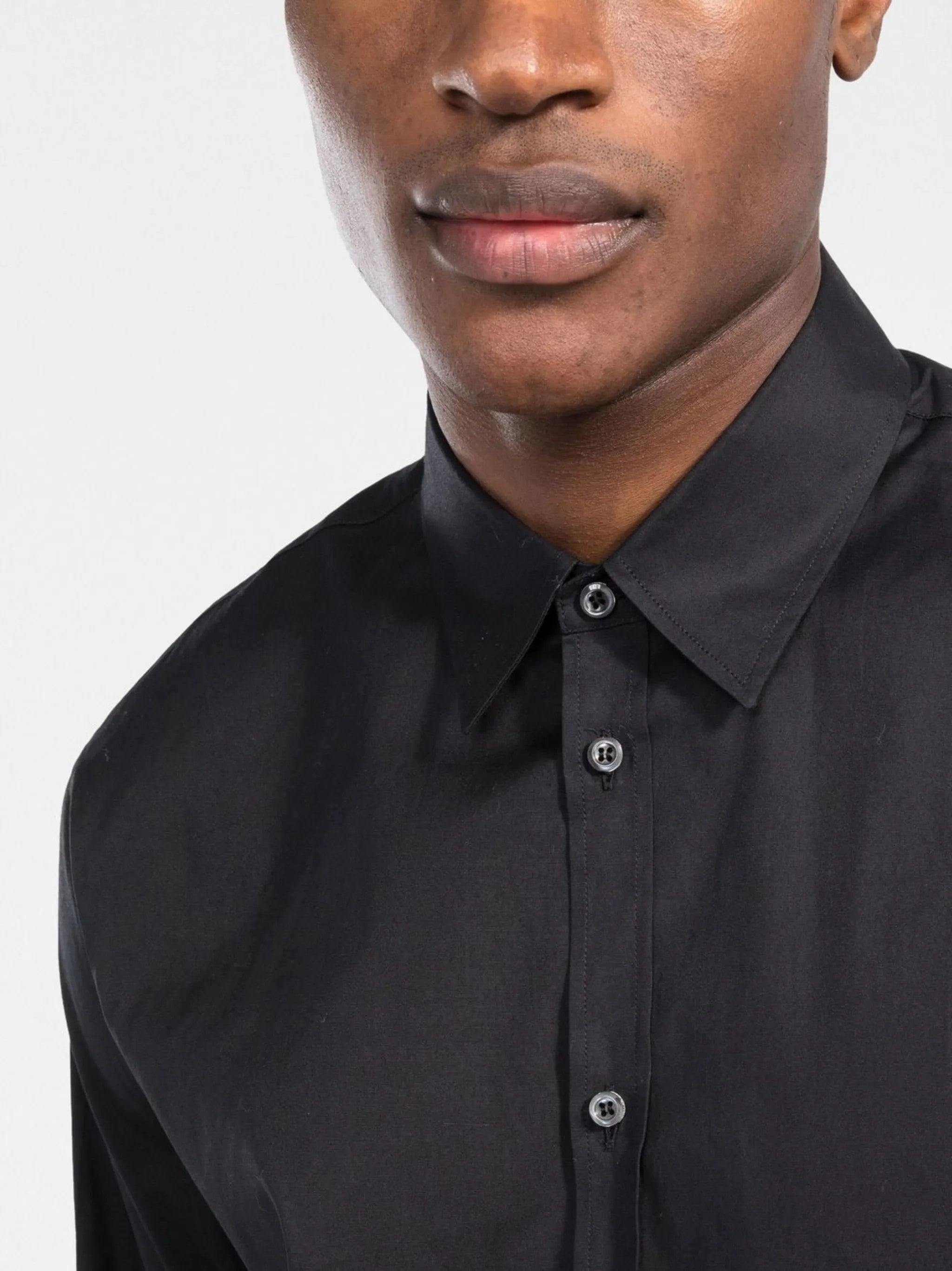 Relax Dan Black Slim Cotton Shirt