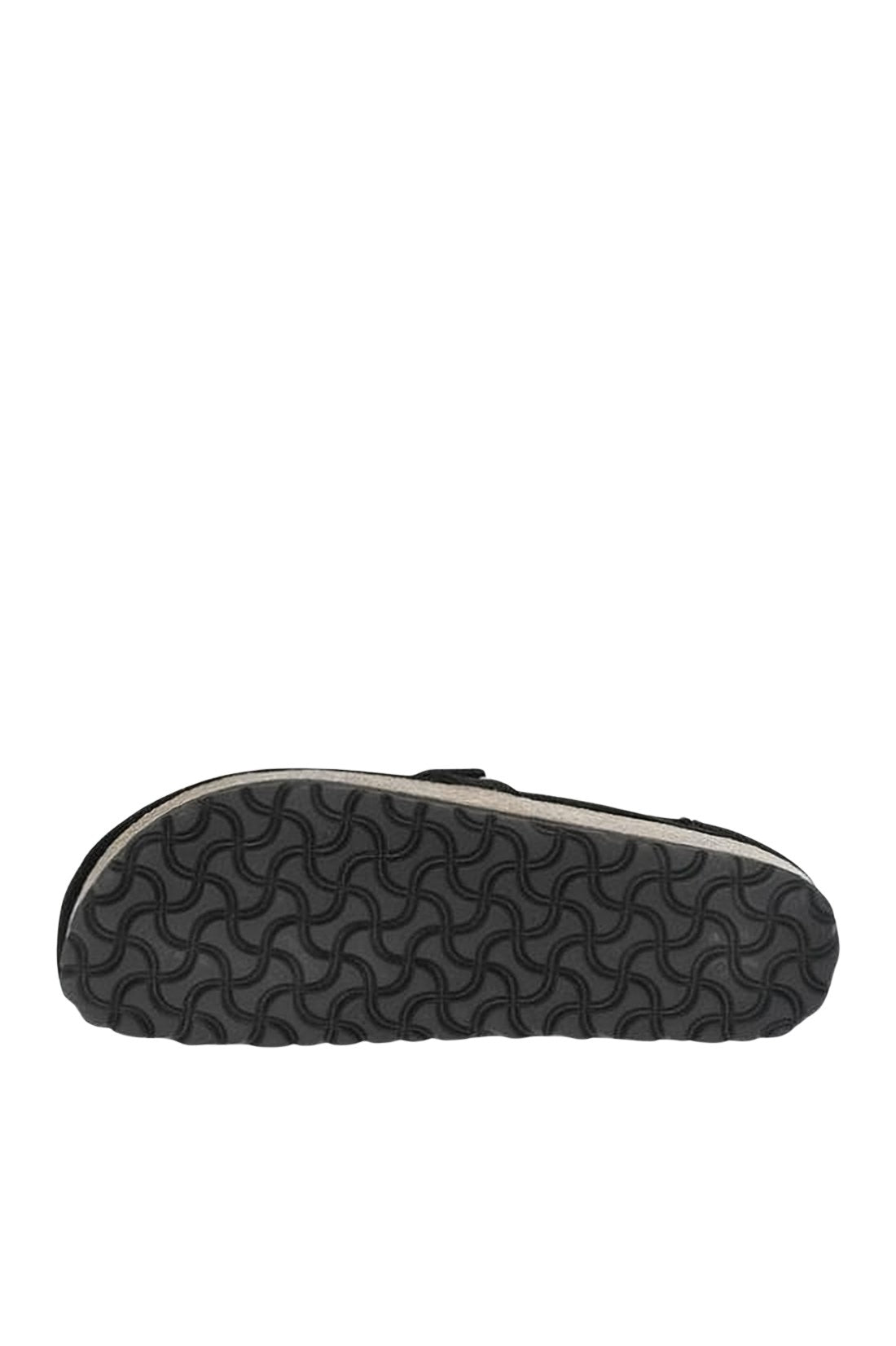Black Suede Mule with Silver Buckle