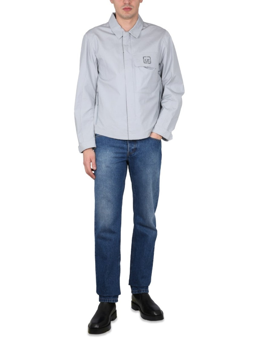 Front Zip Shirt With Classic Collar And Logo Detail