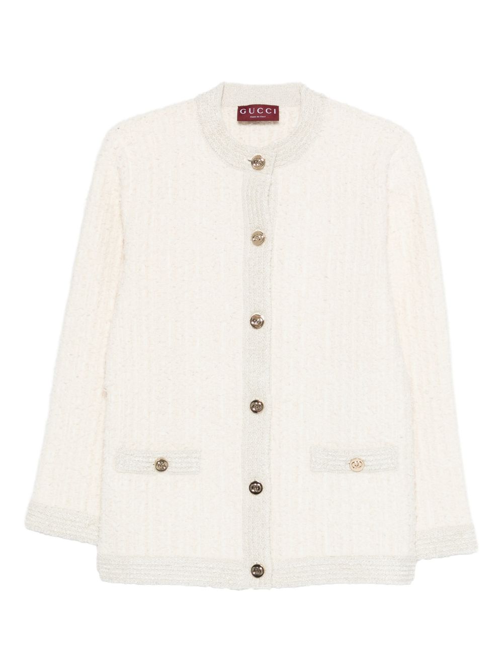 Textured Wool Cardigan with Boxy Silhouette