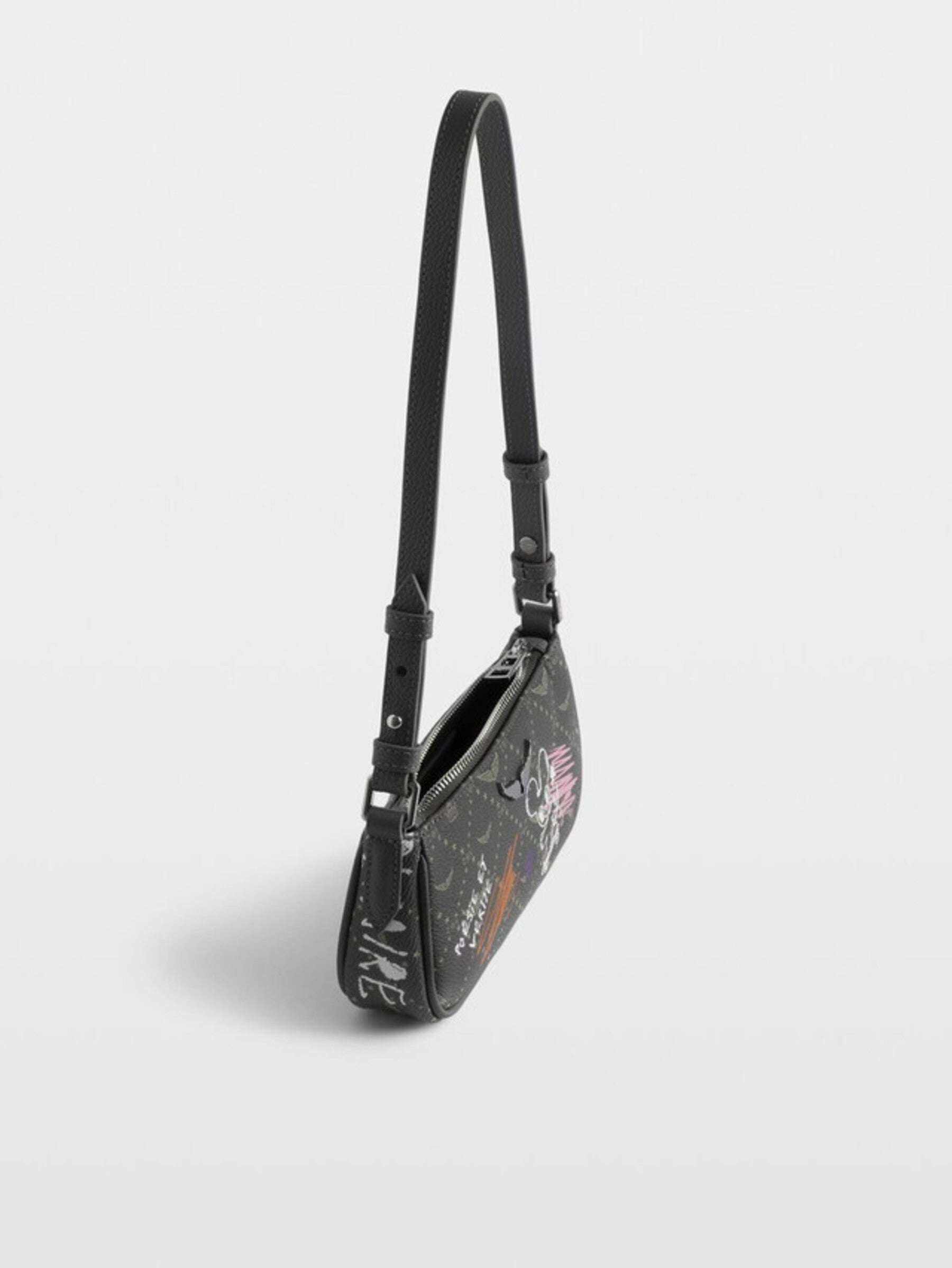Small Rectangular Shoulder Bag with Playful Illustrations