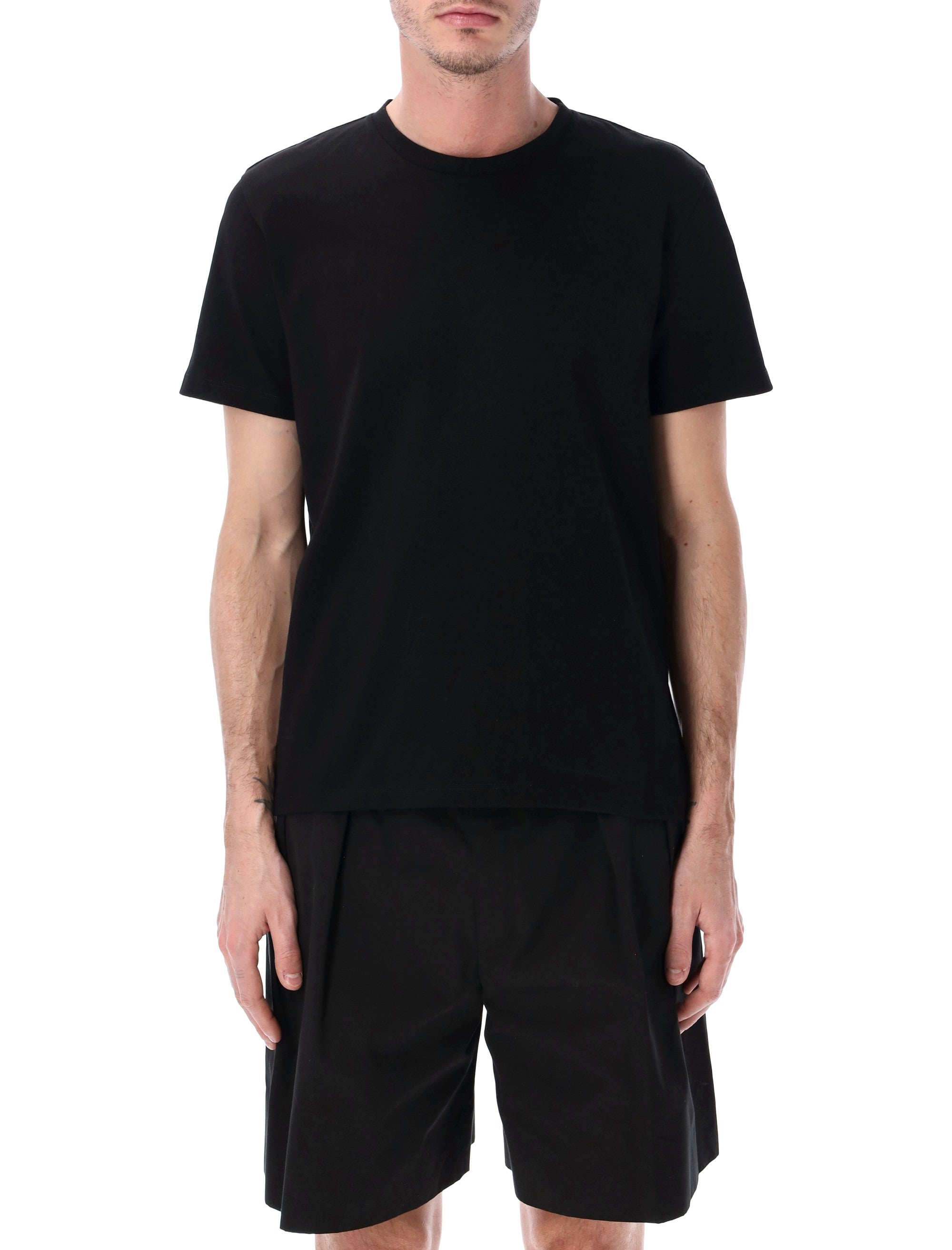 Cotton Crewneck T-Shirt with Back Logo