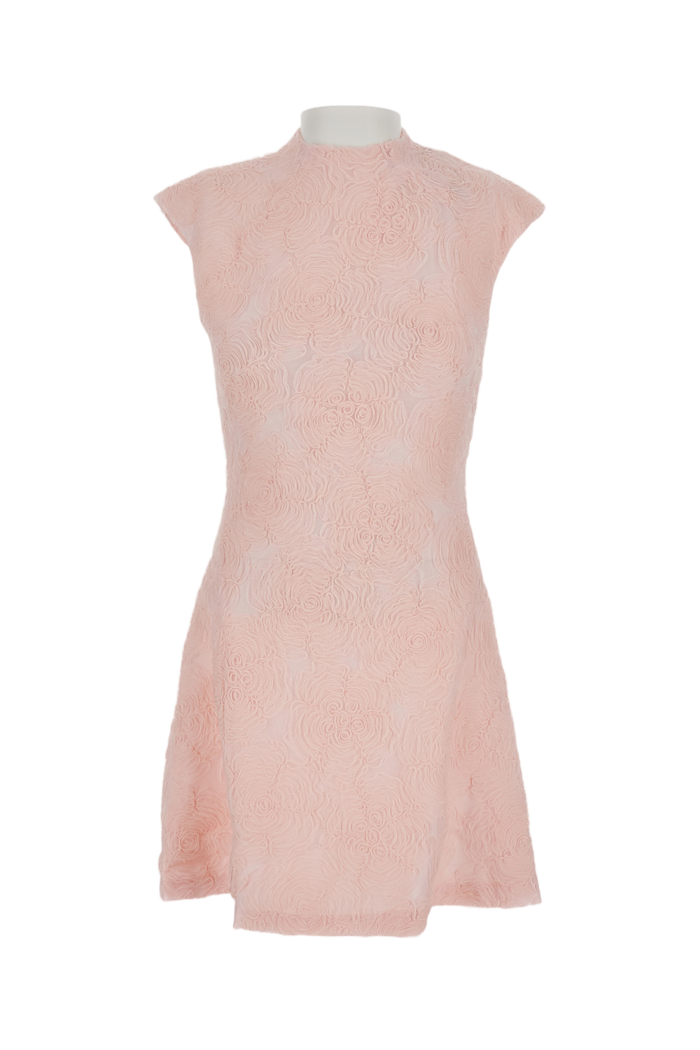 A-Line Mini Dress With High Neck