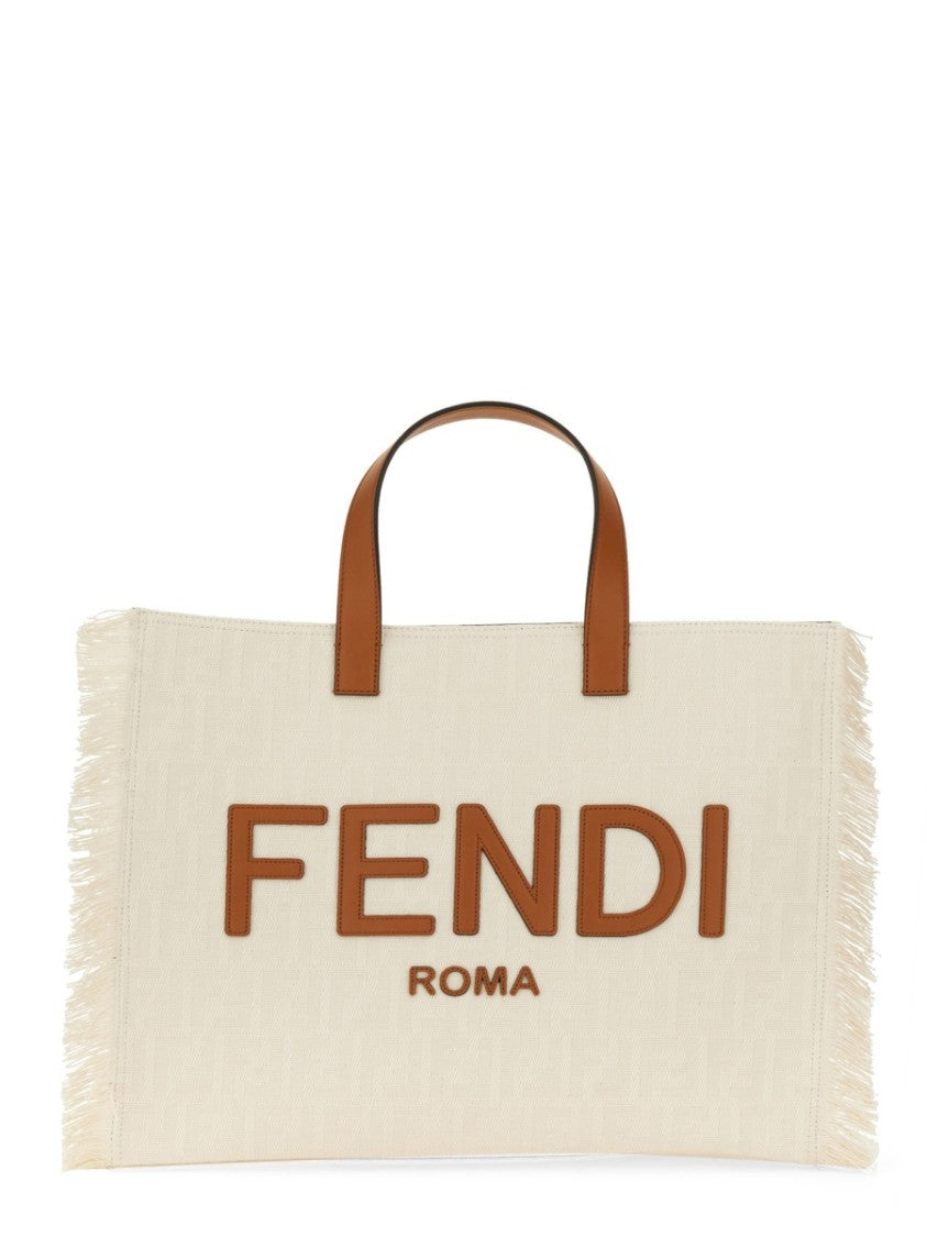 Textured Jacquard Fendi Bag With Fringed Edge