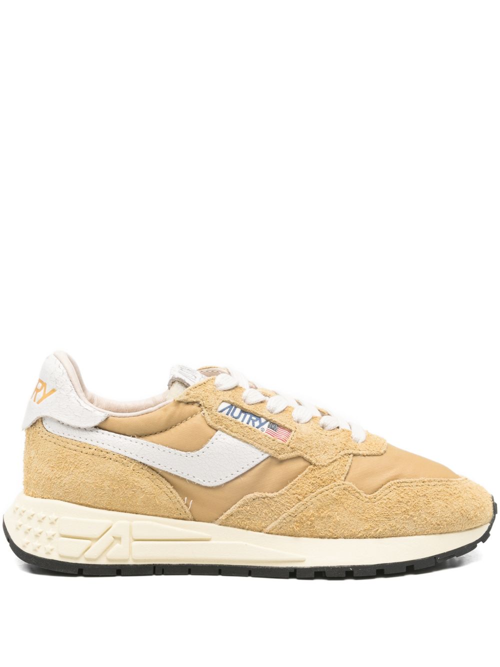 Panelled Green And Yellow Calf Suede Sneakers
