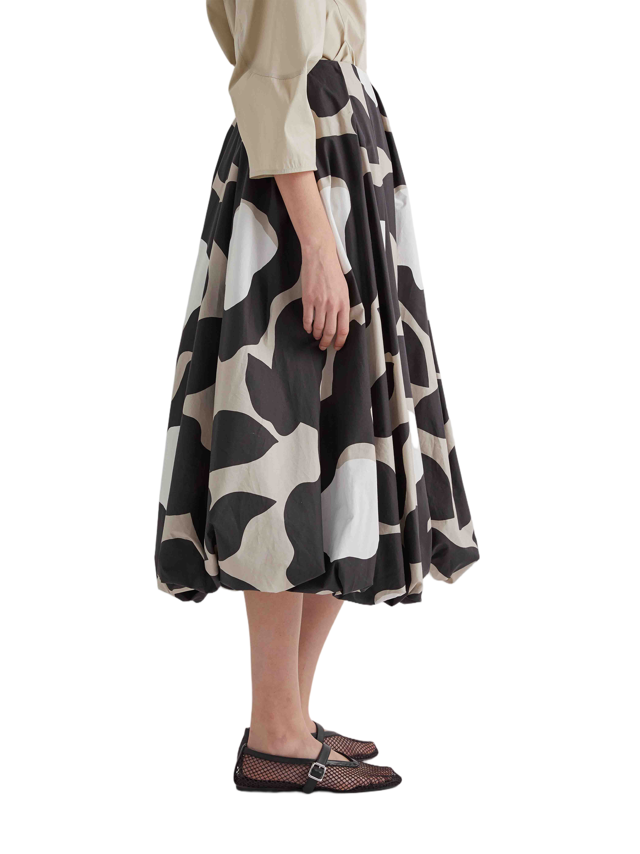 Gonna Voluminous Midi Cotton Skirt