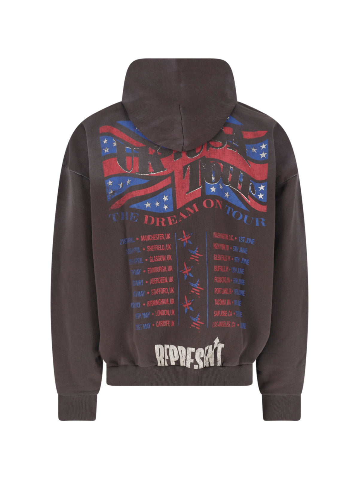 Brown Graphic Print Cotton Logo Hoodie