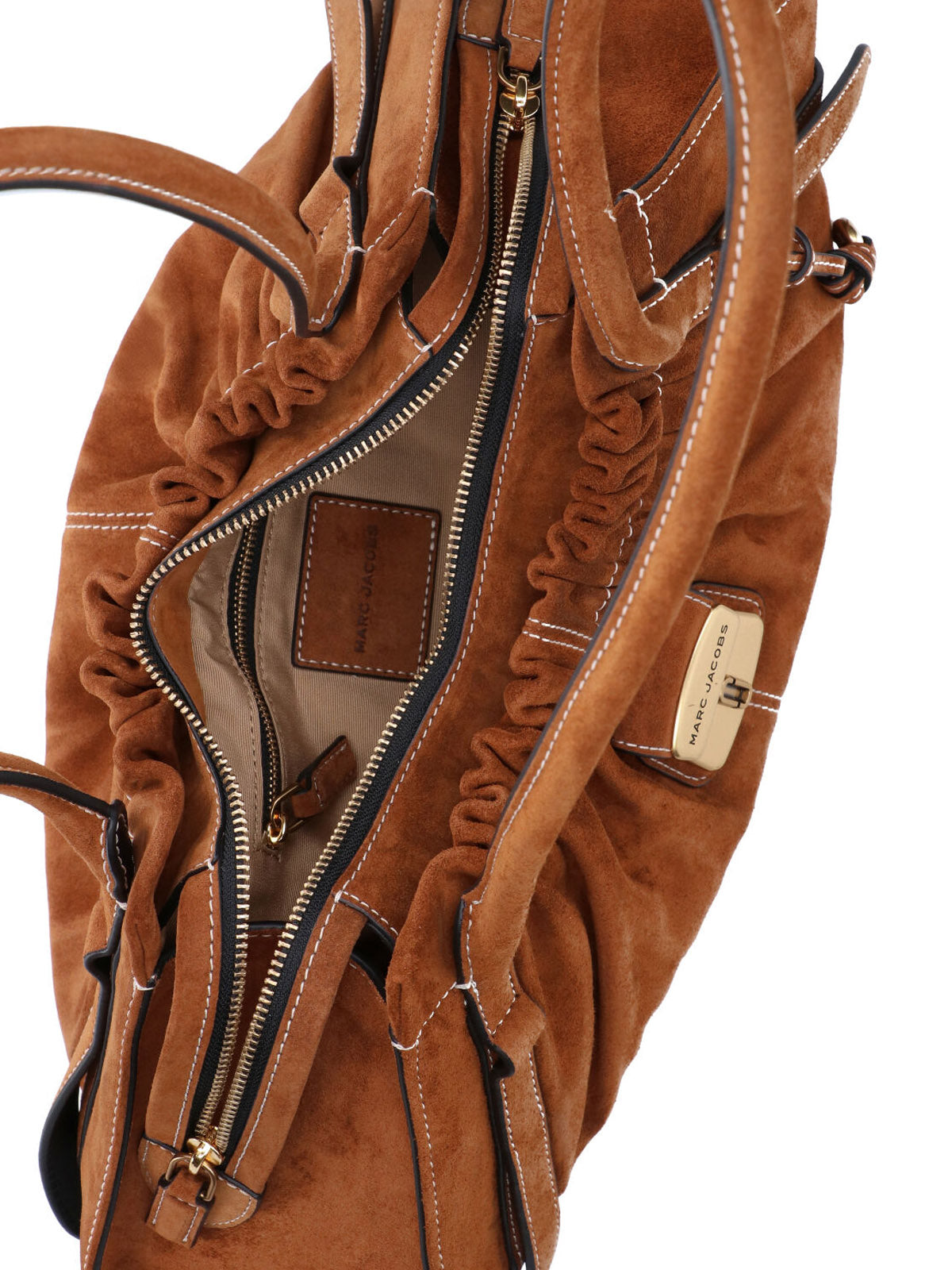 Brown The Christina Ruched Suede Bag