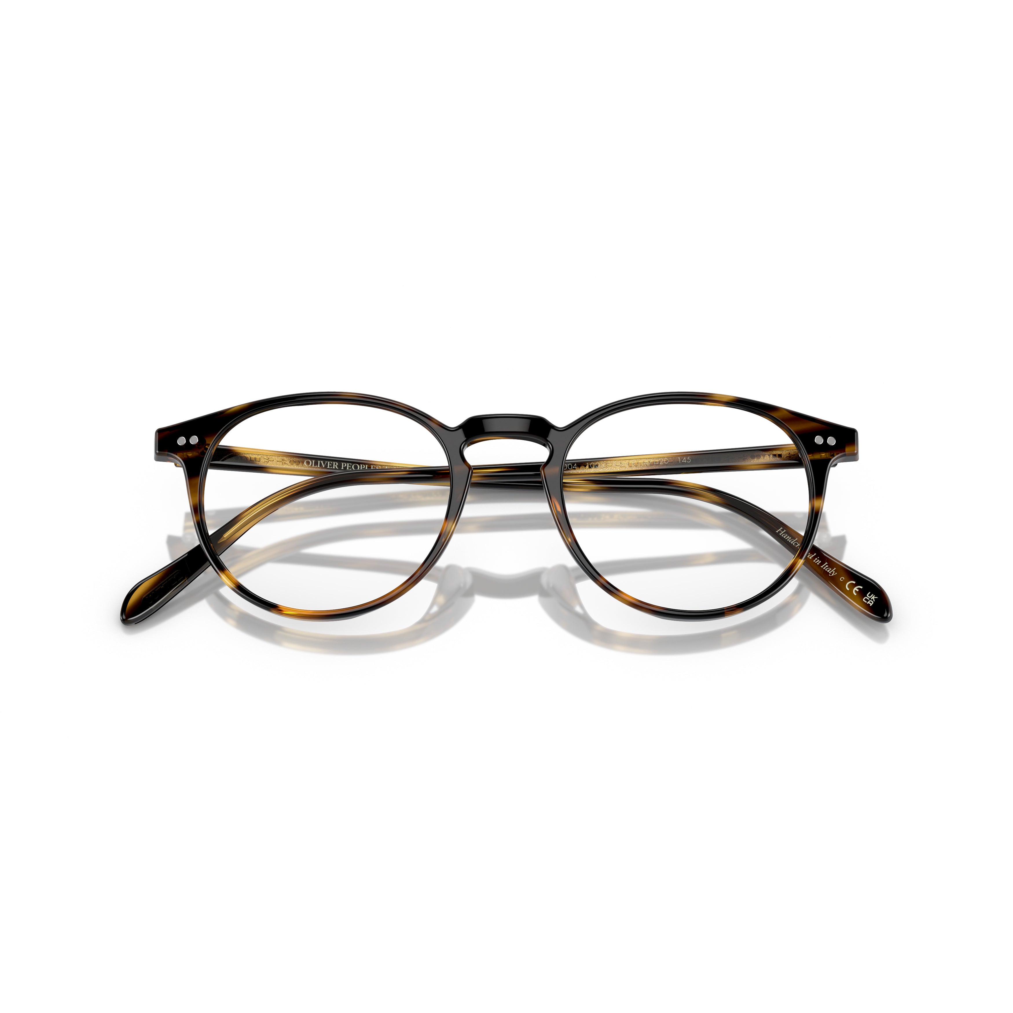 0ov5004 Round Tortoiseshell Frame Eyeglasses with Keyhole Bridge