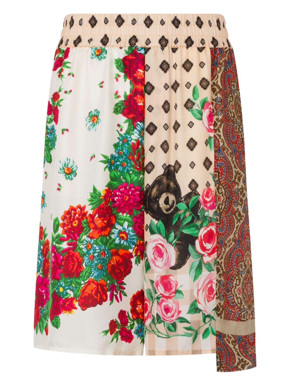 Patchwork Floral Print Shorts