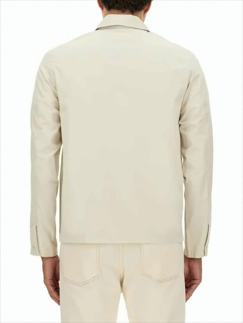 Light Beige Jacket with Classic Collar