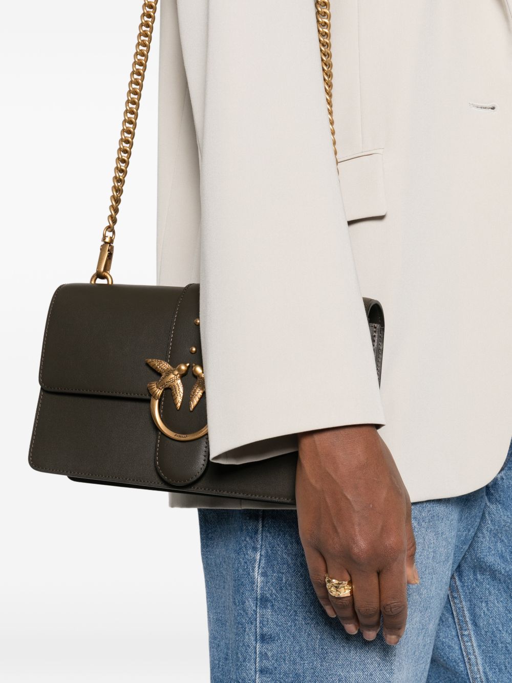 Rectangular Structured Bag With Signature Bird Clasp