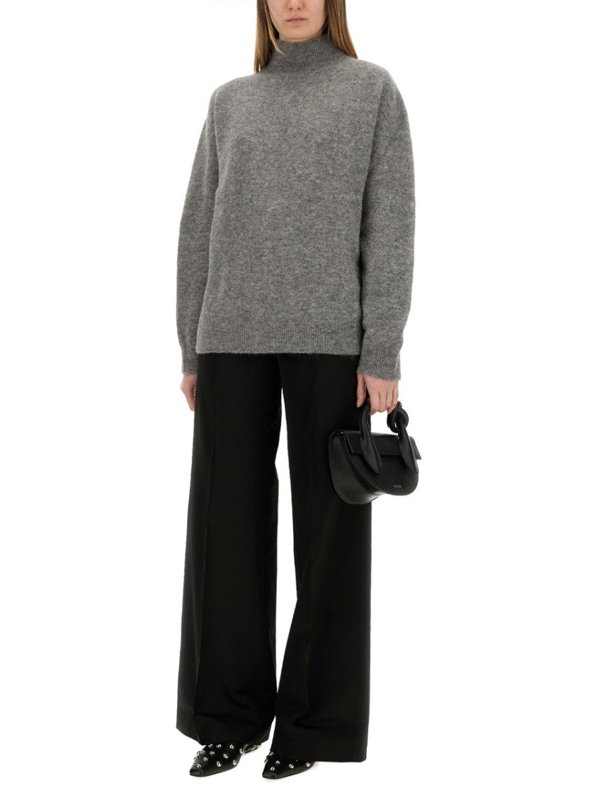 Relaxed Fit Grey Turtleneck Shirt
