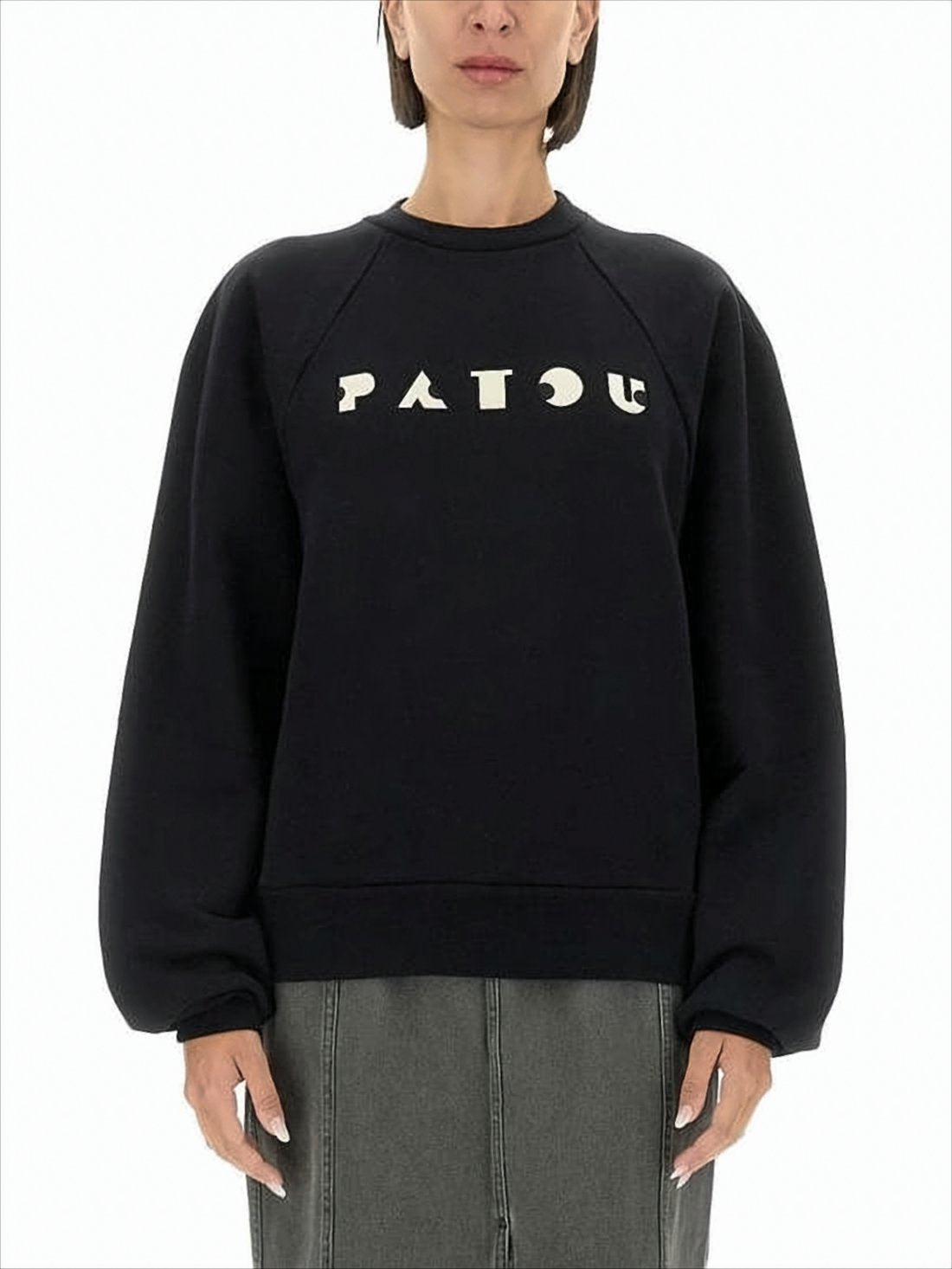 Relaxed-Fit Long Sleeve Crewneck Patou Top