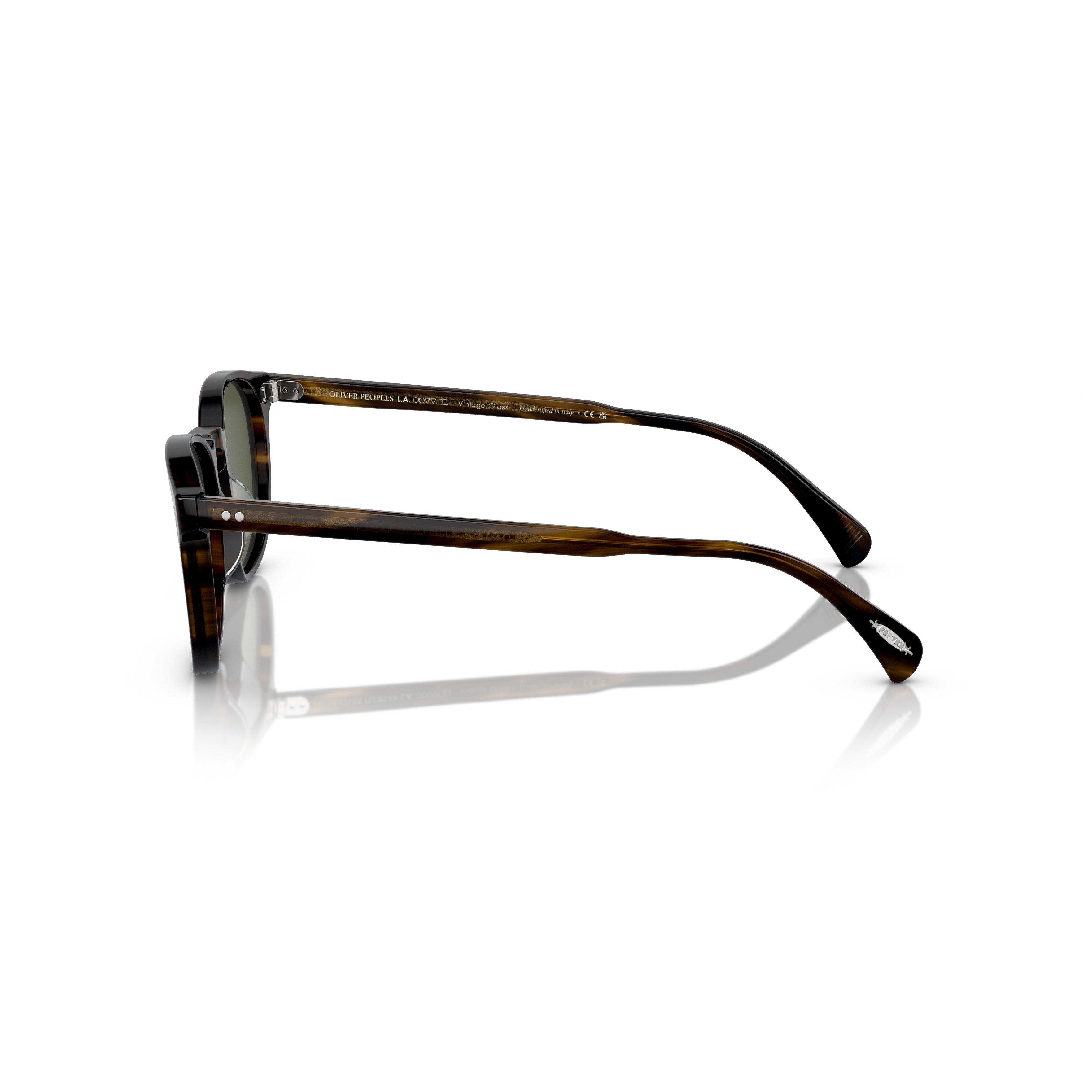0ov5298su Classic Round Tortoiseshell Sunglasses with Dark Green Lenses