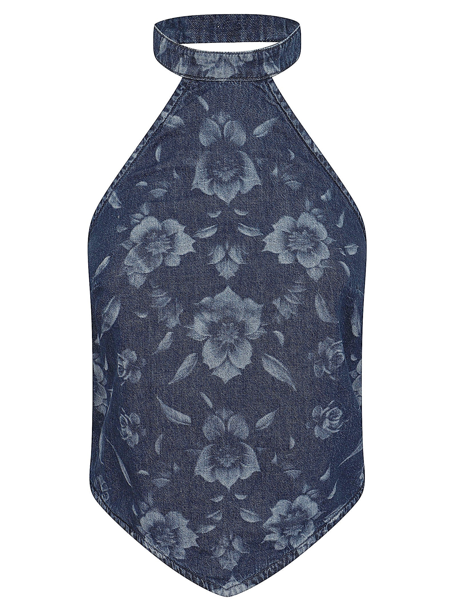 Halterneck Top with Pointed Hem