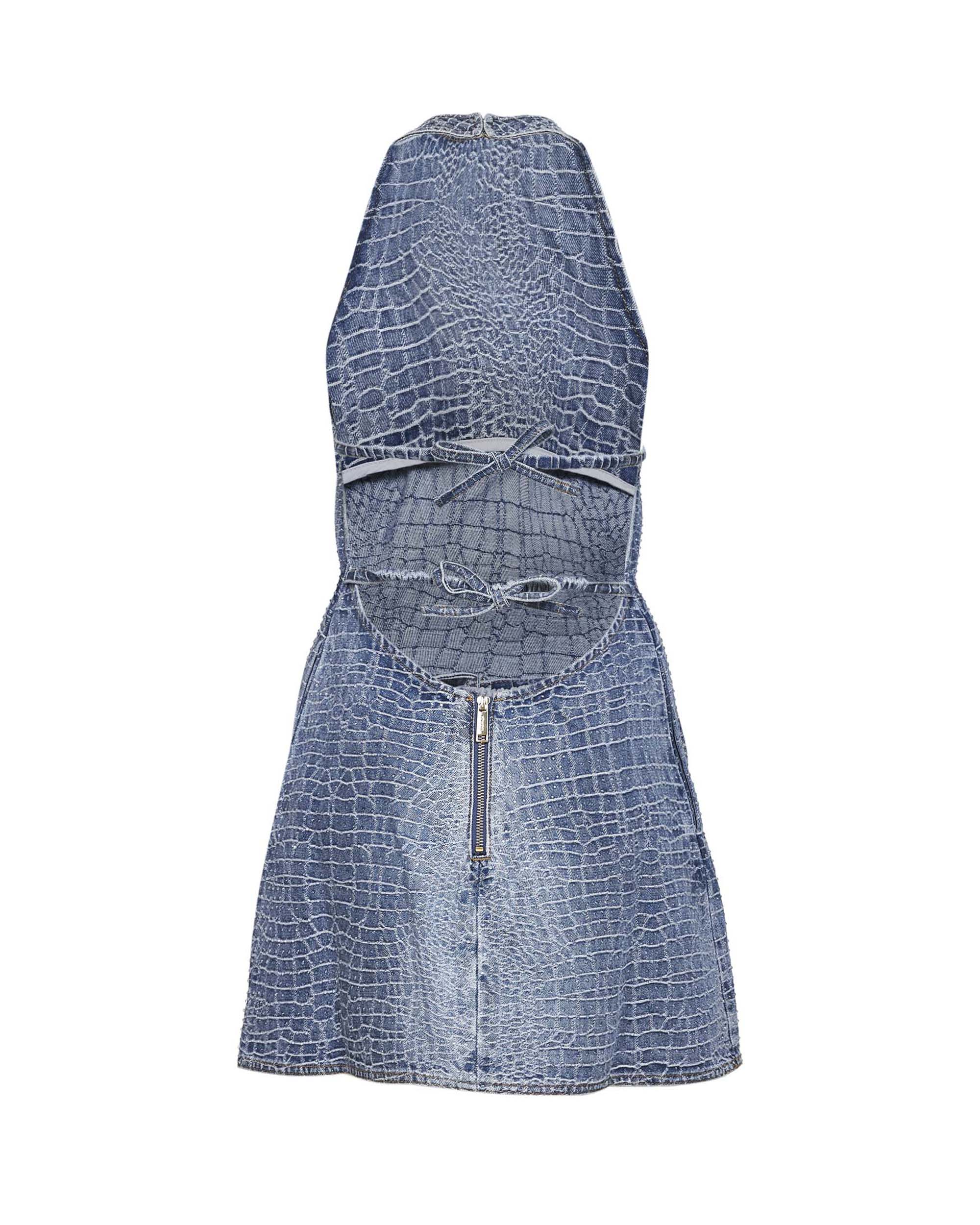 Crocodile Denim Mini Dress
