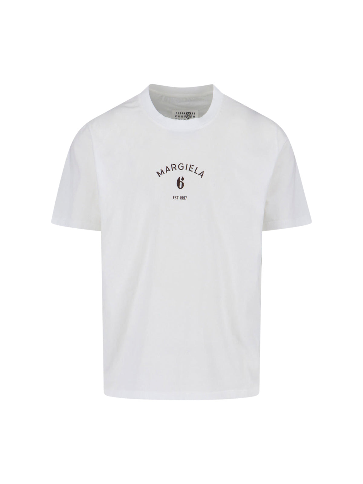 White Cotton T-Shirt with Contrasting Logo Detail
