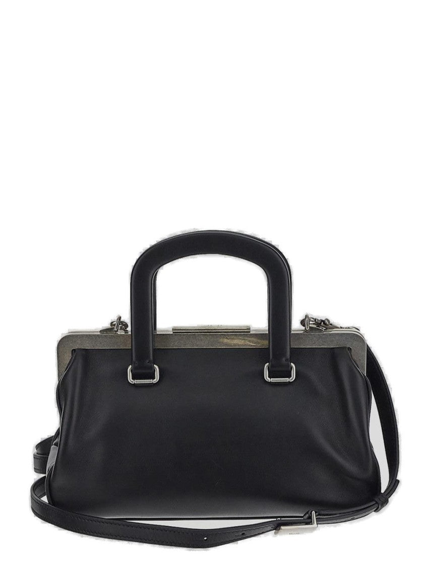 Sleek Black Bag With Minimalist Design And Structured Silhouette