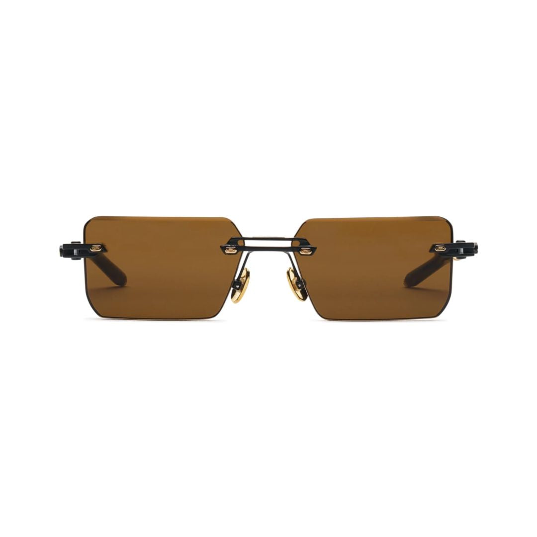 Evija Rimless Rectangular Sunglasses with Acetate Temple Tips