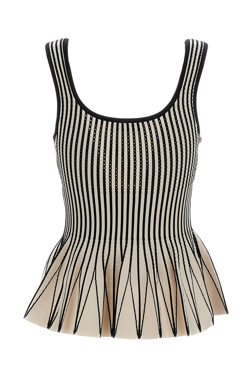 Bicolour Geometric Pattern Knit Top