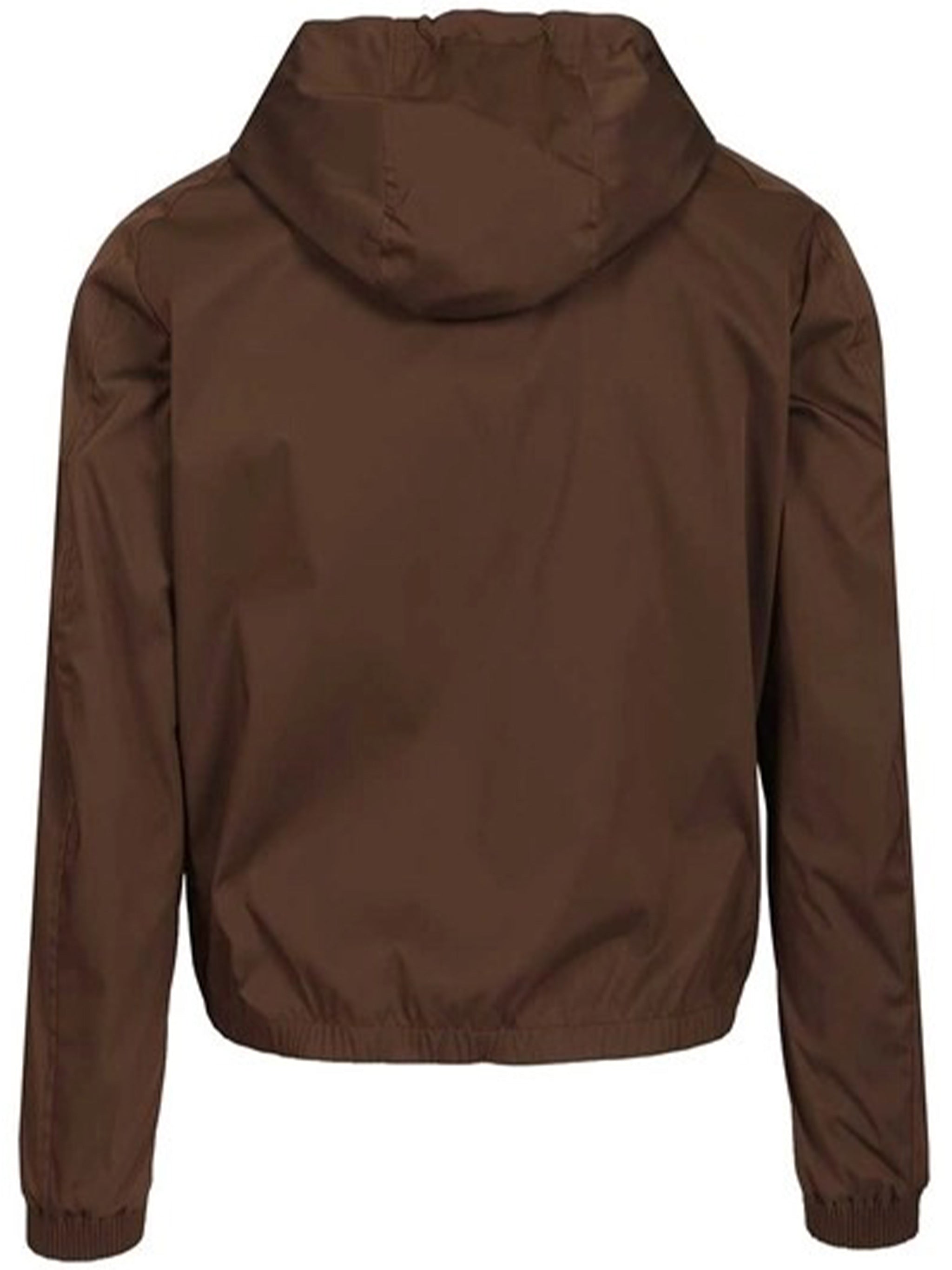 Brown Matte Finish Casual Jacket With Hood