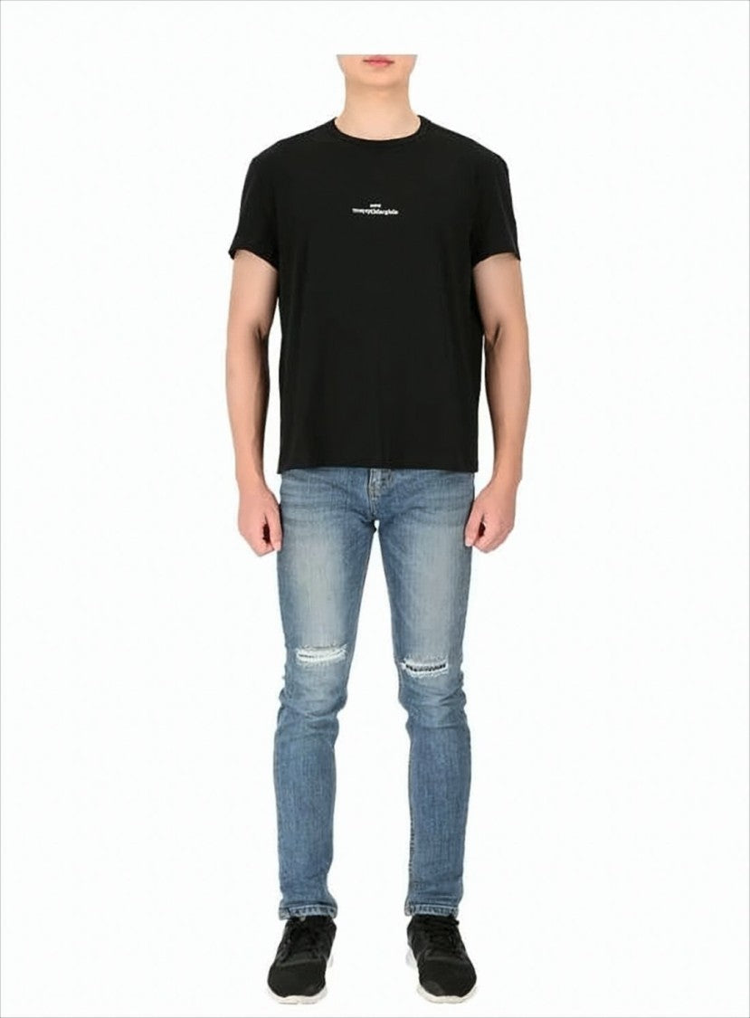 Relaxed-Fit Black Cotton T-Shirt With Subtle Logo Detail