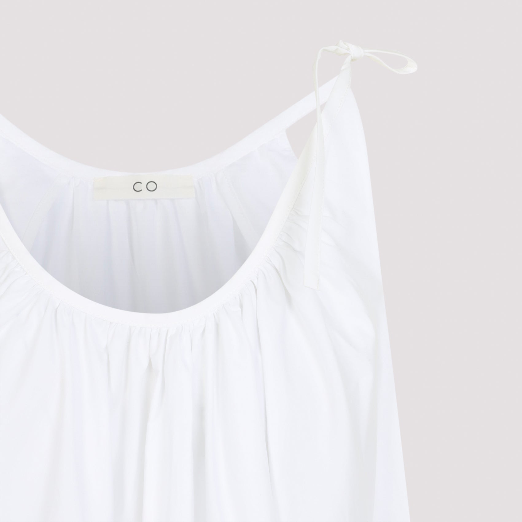 Gathered Neckline Maxi Dress In Breathable Cotton