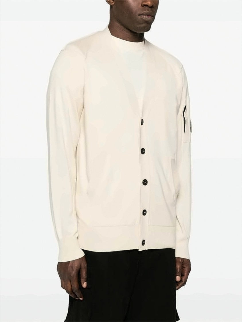 V-Neck Cotton Knit Cardigan With Iconic Sleeve Pocket